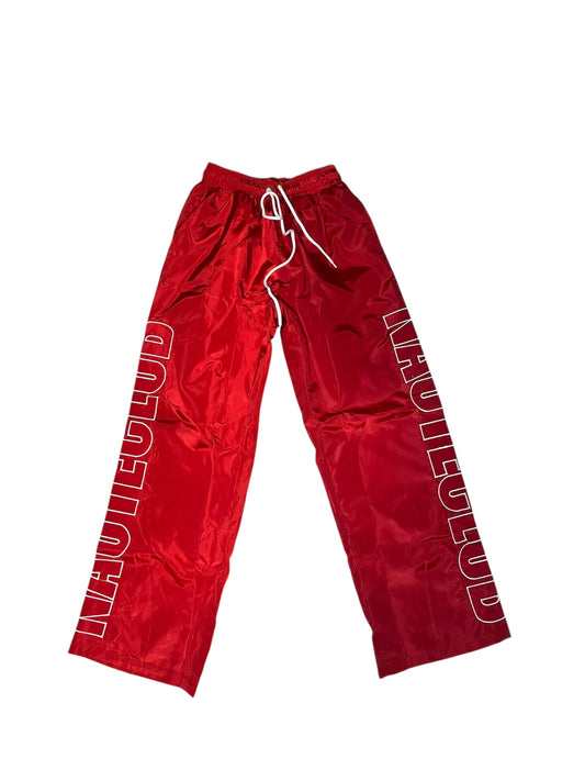 RED NAUTE NYLON PANTS