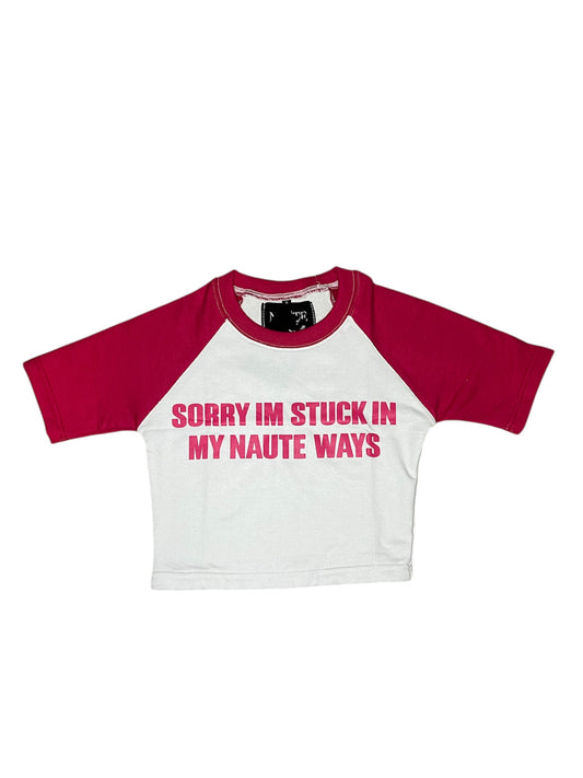 DARK PINK NAUTE WAYS CROP TOP