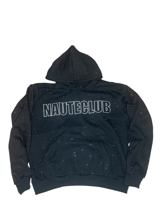 BLACK RHINESTONE “VVS” NAUTE HOODIE